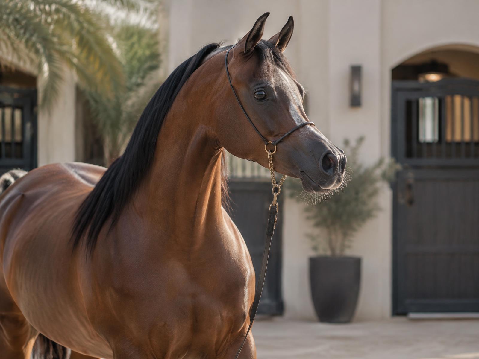 خيل عربي أصيل في بيئة سعودية
